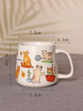 1 X 350ml Cat-Themed Ceramic Mug Coffee Cup Couples' Milk Mug the Perfect Gift for Cat Lovers