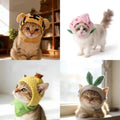 1PC Cute Tiger Fruit Cat Plush Hat Cat Puppy Cosplay Costume Pet Accessories Adjustable Comfortable Warm Headdress Pet Headwear