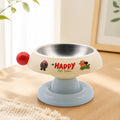 Stainless Steel Elevated Cat Dog Bowl Detachable Anti-Tip Pet Feeding Bowl Cute Food Water Bowl with Neck Support