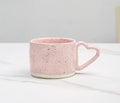 Korean Style ins Ceramics Cup 300ML Pink Love shape handle Coffee Mug Breakfast milk oatmeal cup Water  cup Valentine's Day Gift