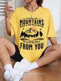 Spring Woman Cotton T-Shirts Mountains Setting Sun Printed Short Sleeve Tees Fashion Female Clothes Comfortable Soft Street Tops