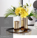Nordic Ceramic Vase Golden Vase Flower Arrangement Pot Flower Storage Container Home Living Room Desktop Decor Friend's Gift