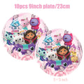 Gabby Dollhouse Birthday Party Supplies Plates Cups Tablecloth Napkins Gabby Cat Birthday Decoration Supply Kit Kids Party Favor