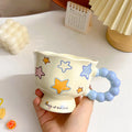 Cute ceramic cup as a holiday gift for girls - water cup with flowers, travel companion cup, coffee cup