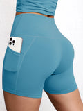 Yoga Shorts with Pockets High Waist Butt Lifting Cyclings Tights Outdoor Workout Jogging Shorts Sportswear Gym Running Short