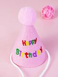Cat Dog Birthday Bib and Party Hat Mini Doggy Cat Adjustable Bandana Scarf Pet Birthday Outfit Puppy Supplies