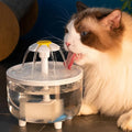 Electric Automatic Cat Water Fountain Transparent Flower Nozzle Cat Water Dispenser Mute Operation Water Filter