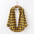 Fresh Flannel Plaid Shirt Women 2026 New Female Blouses and Tops Cotton Loose Long Sleeve Casual Shirts Fine Women's Clothes