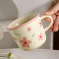 Ceramic Mugs for Milk Coffee Breakfast Ins-Style with Unique Flower Pattern Creative Cups as Perfect Gifts Dormitory Use New
