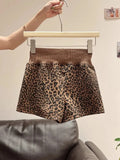 Printing Elastic Waist Leopard High Street Sports Pants Summer Thin Loose All-match Casual Shorts Fashion Trend Women Clothing