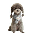 Dog Knitted Scarf Red Knit Scarves with Fuzzy Pompom Neck Warmer Bandana Xmas Holiday Winter Pet Puppy Cat Costume