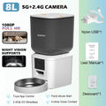 Furpipi Automatic Cat Feeder With 1080p Camera WiFi 8L Easy-clean Smartlife Tuya APP Remote Control Pet Dog Cat Kibble Dispenser