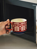 YWDL Japanese Flower Coffee Mug Set Retro Ceramic Milk Oats Mug Office Water Handgrip Cup Kitchen Party Drinkware Set 300ml