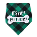 Dog Birthday Bandana Plaid Triangle Scarf IT'S MY BIRTHDAY Pet Birthday Outfit for Small Medium Large Dogs Puppy Birthday Party