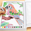 Children's Fun Coloring Book,  48 Pages with Colorful Pages and Number Instructions, Interactive Activity Coloring Book
