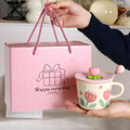 Ceramic Mugs for Milk Coffee Breakfast Ins-Style with Unique Flower Pattern Creative Cups as Perfect Gifts Dormitory Use New