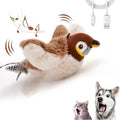 Cat Toy Interactive Flapping Bird with Catnip Rechargeable Simulation Bird Cat Toys Touch Activated Fluffy Plush Toys for Cats