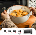 Household Noodle Bowl 1500ml Ceramic Soup Bowl With Handle Salad Pasta Fruit Bowl Kitchen Tableware Microwave Oven Bakware