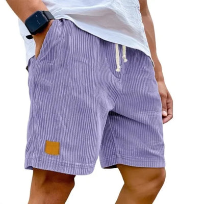 2026 New Mens Corduroy Shorts Retro Embroidered Logo Lace Up Casual Summer European American Fashion Drawstring Beach Pants