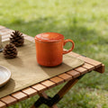 High-value stoneware mug with lid, multi-color optional, non-slip bottom, household coffee cup water cup