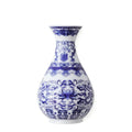 Ceramic vase, antique blue and white porcelain flower container, lucky bamboo, living room and home decoration, wall hanging