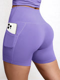 Yoga Shorts with Pockets High Waist Butt Lifting Cyclings Tights Outdoor Workout Jogging Shorts Sportswear Gym Running Short