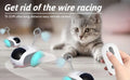 Self-Moving Automatic Cat Teaser Ball with Faux Tail Rechargeable Smart Sensor Cat Toy for Indoor Cats Cat Toys Interactive