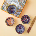 Bohemian Ceramic Tableware Household Gift Blue and White Porcelain Chopsticks Bowl Set Gift Box Packing