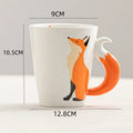 360ML 3D Fox Ceramic Cups Cartoon Animal Pattern Coffee Mugs Afternoon Tea Anti-scalding Milk Mug Home Office Kid Gifts Cup
