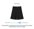 Knee Length Suit Shorts for Women Summer Thin High Waisted A-Line Wide Leg Pants Woman Loose Black Straight Leg Short Shorts