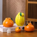 Orange Lemon Vase Fruit Shaped Desktop Decorations Ceramic Vase Flower Arrangement Hydroponic Plants Flower Pot Ornament Crafts