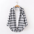 Fresh Flannel Plaid Shirt Women 2026 New Female Blouses and Tops Cotton Loose Long Sleeve Casual Shirts Fine Women's Clothes