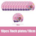 Gabby Dollhouse Birthday Party Supplies Plates Cups Tablecloth Napkins Gabby Cat Birthday Decoration Supply Kit Kids Party Favor