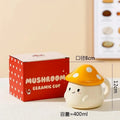 Mushroom Ceramic Mug with Lid Creative Couple's Cup Latte Mug Milk Cup Oat Cup Breakfast Cups Home Drinking Cups Tea Cups
