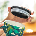 500ml cute girls' mug, large-capacity ceramic cup with lid, high appearance level, home coffee cup, household water drinkware
