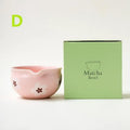 1/2Pcs Ceramic Matcha Bowl,Sakura Japanese Style Matcha Bowl Artistic Ceramic Tea Ceremony Bowl Salad Bowl For Matcha