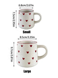 Heart-Shaped Ceramic Mug, Cute Little Heart Ceramic Mug, Coffee Cup, Drinking Cup, Suitable for Home Use, Afternoon Tea, Office Use, Latte Art in Coffee Shops, Souvenirs, Valentine's Day Gifts, Birthday Gifts