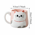 Drinkware 3D Embossed Ceramic Mug Cartoon Hand Painted Milk Mug Cat Pattern 500ml Coffee Cup Home Use