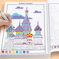 Children's Fun Coloring Book,  48 Pages with Colorful Pages and Number Instructions, Interactive Activity Coloring Book