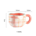 300ML Korean Style Hand Pinched Irregular Ceramic mug Hand-painted Flower Heart Coffee Cup Breakfast Milk Afternoon tea cup Gift