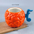 Flame Fruit Ceramic Mug Burning Fruit Design Coffee Cup Creative Anime Style Drinkware for Home Office Daily Use