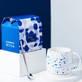500ml Creative design Splash ink Blue Ceramic Mug Coffee Cup Couple water cup Breakfast Oatmeal Cups Festival Gift Porcelain Mug