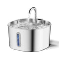 2.2L Automatic Cat Fountain Stainless Steel Pet Water Dispenser Silent Water Pump Circulation Filtering Visual Window（USB）