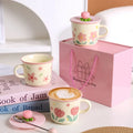 Ceramic Mugs for Milk Coffee Breakfast Ins-Style with Unique Flower Pattern Creative Cups as Perfect Gifts Dormitory Use New