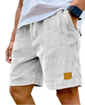 2026 New Mens Corduroy Shorts Retro Embroidered Logo Lace Up Casual Summer European American Fashion Drawstring Beach Pants