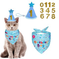 Cute Dog Birthday Hat Set Adjustable Sequins Pet Birthday Caps Colorful with Numbers Bowtie Dog Birthday Bib Pet Birthday Party