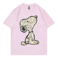 Snoopy Cartoon Anime Women T-shirt Summer Short Sleeve White 100% Cotton Men Tee Shirts Tops 2026 New Fashion Couple Clothing