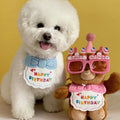 1pc Pet Bib Cats Dogs Burp Cloth Birthday Embroidery Cute Colorful Pets Supplies Bandana Party Clothing Dress Accessories TMZ