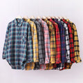 Fresh Flannel Plaid Shirt Women 2026 New Female Blouses and Tops Cotton Loose Long Sleeve Casual Shirts Fine Women's Clothes