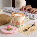 Ceramic Mugs for Milk Coffee Breakfast Ins-Style with Unique Flower Pattern Creative Cups as Perfect Gifts Dormitory Use New